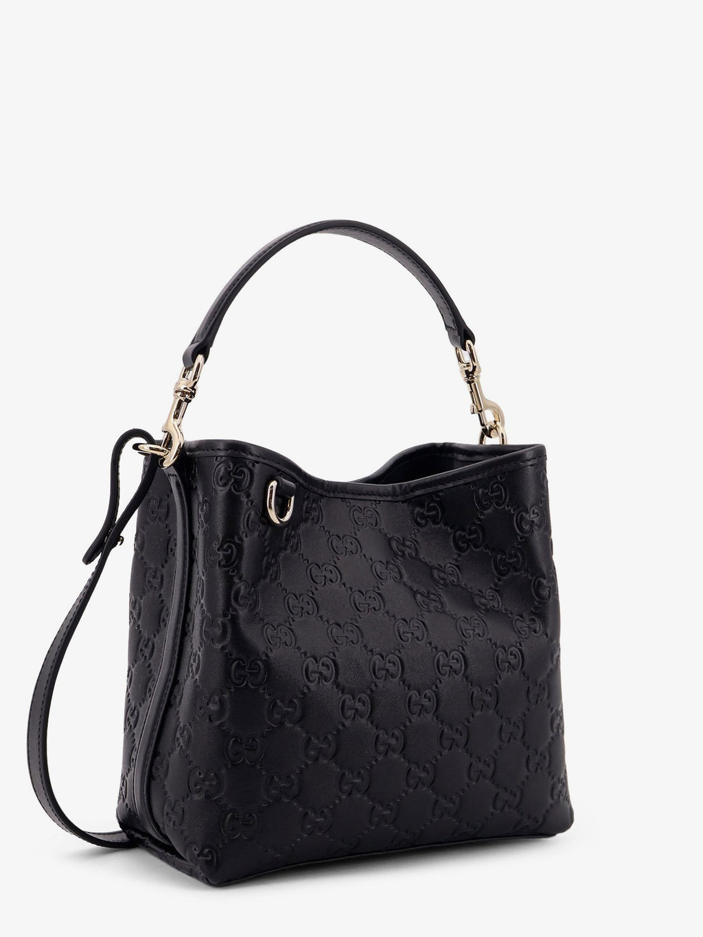 Gucci GG Emblem leather bucket bag