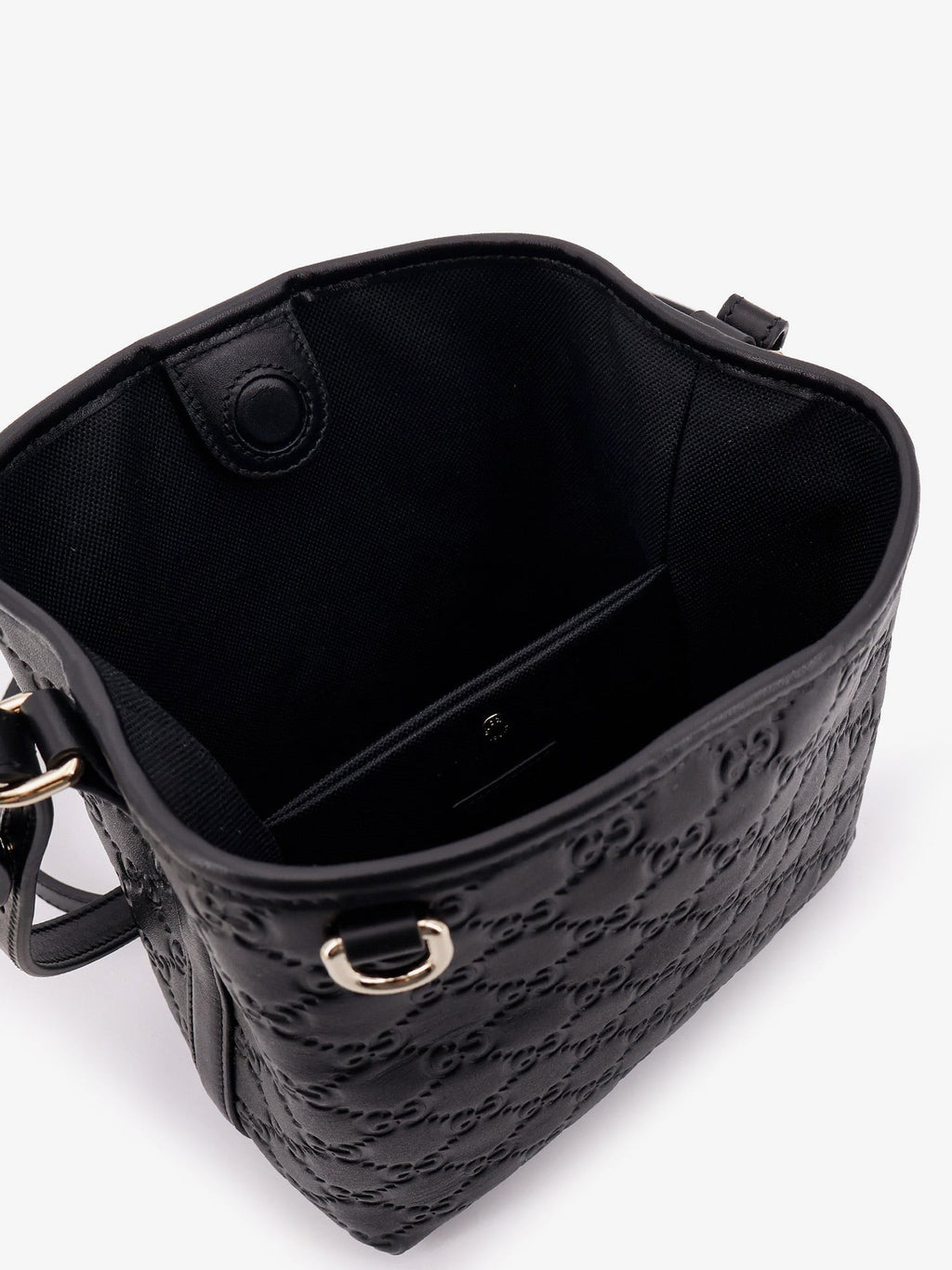 Gucci GG Emblem leather bucket bag