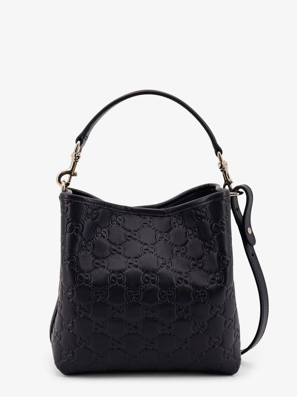 Gucci GG Emblem leather bucket bag
