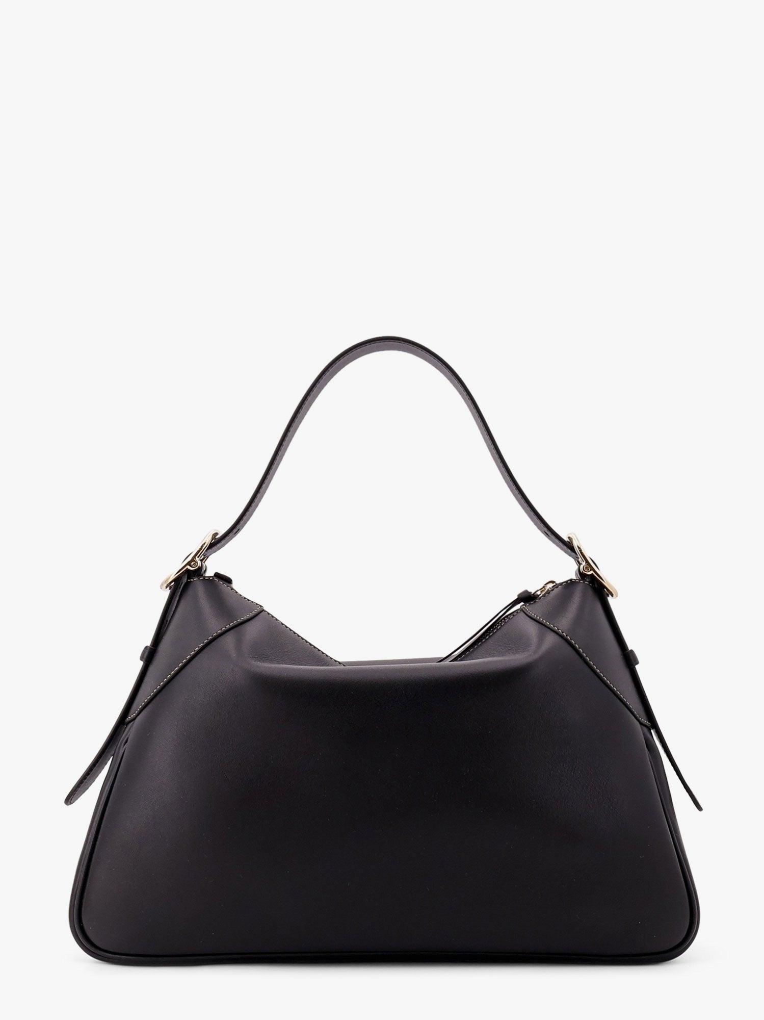 Gucci GG Emblem Leder-Schultertasche mit frontalem Logo