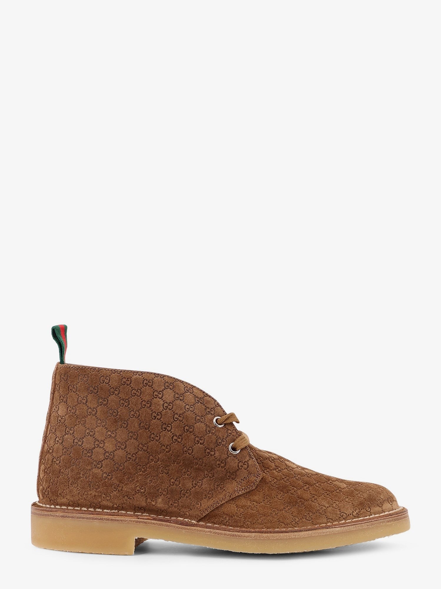 Stivali stringati in pelle scamosciata Gucci GG