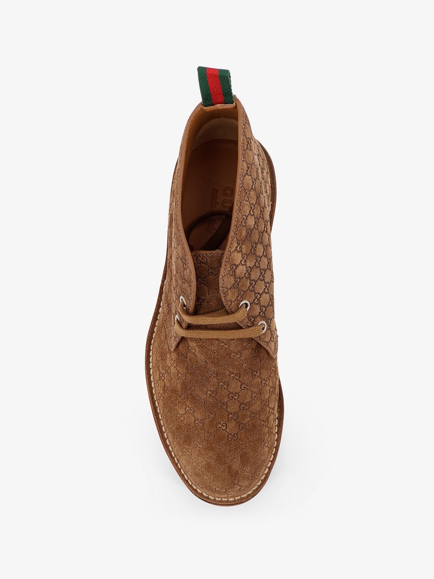 Stivali stringati in pelle scamosciata Gucci GG