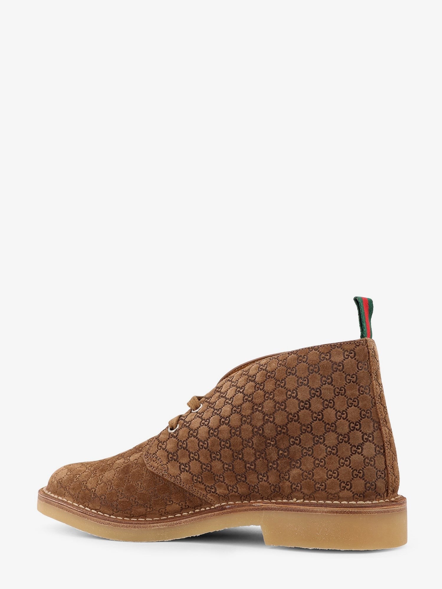 Stivali stringati in pelle scamosciata Gucci GG