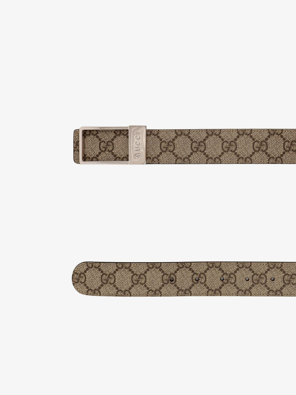 Gucci New Frame GG Supreme Fabric and leather belt
