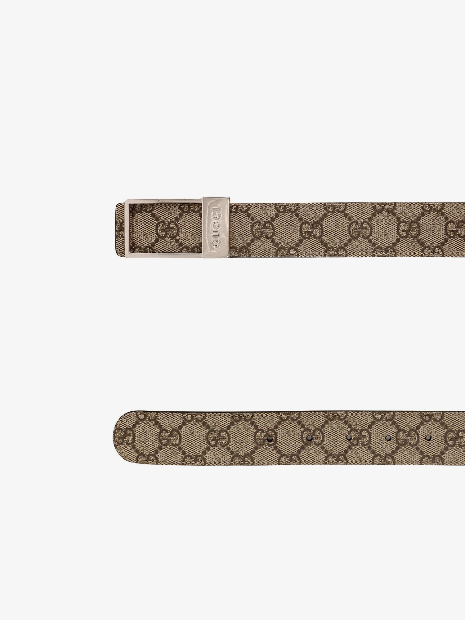 Gucci New Frame GG Supreme Fabric and leather belt