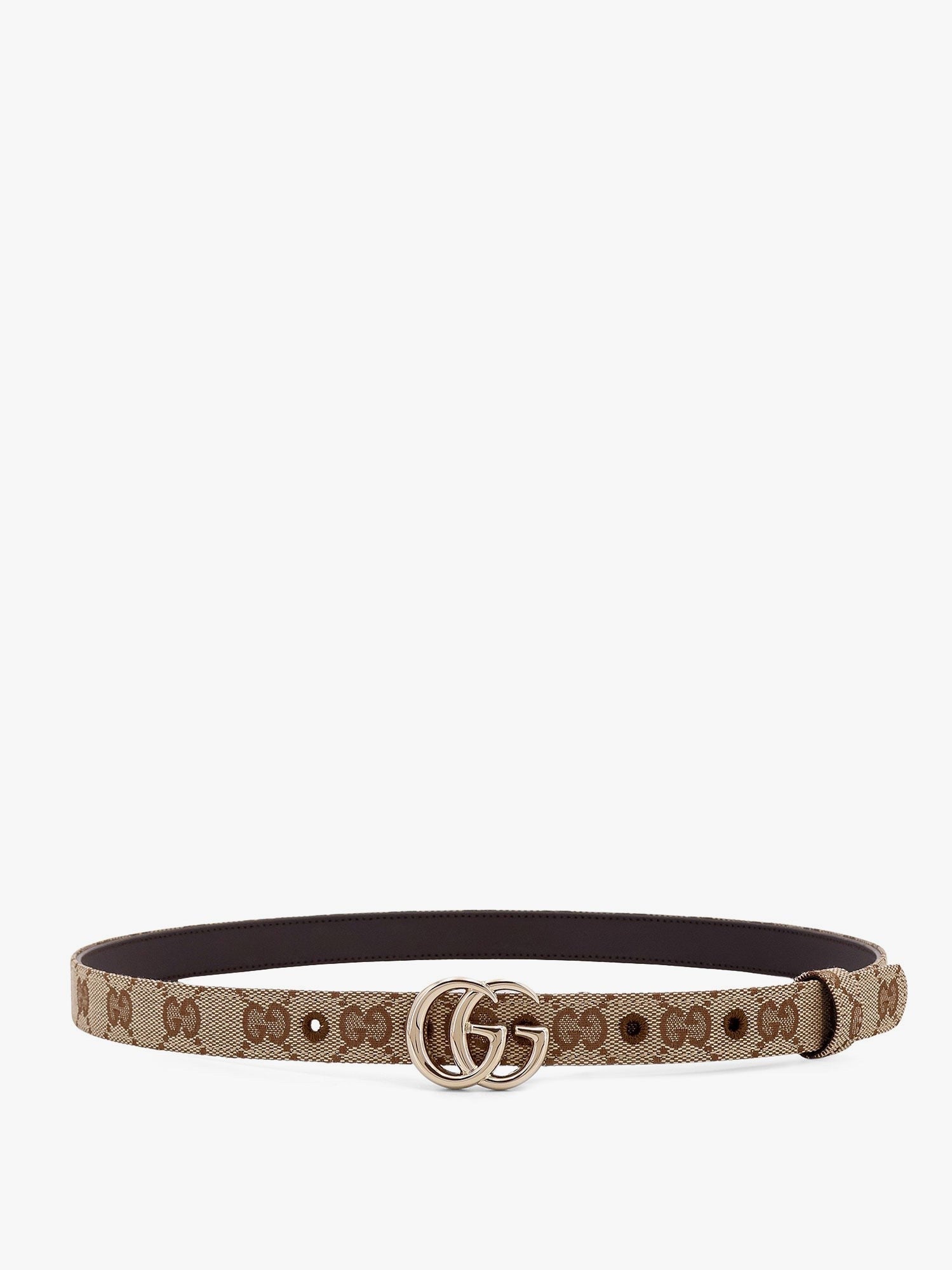 Gucci Gg supreme fabric and leather belt