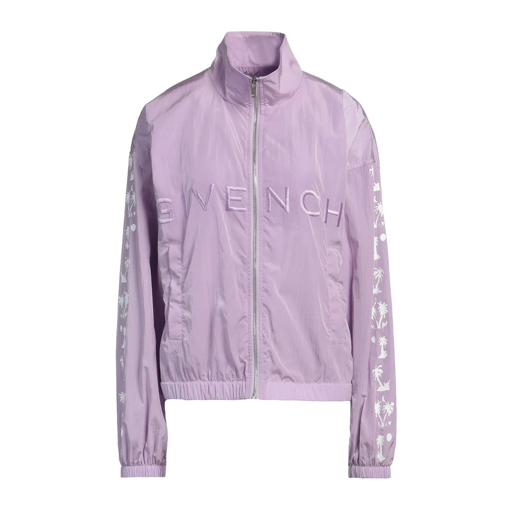 Givenchy purple nylon jacket with embroidered logo front view