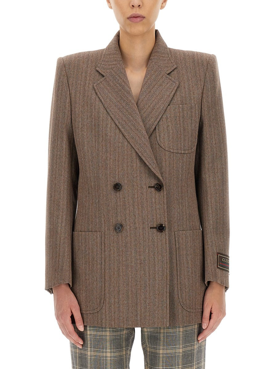Gucci VESTE EN LAINE CHEVRON