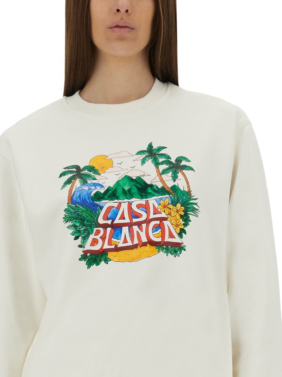 Casablanca HOME BEACH WAVE SWEATSHIRT