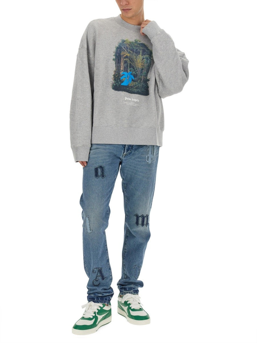 【関税&送料込】Palm Angels Hunting In The Forest Sweatshirt Palm Angels Hunting In The Forest Sweatshirt Grey