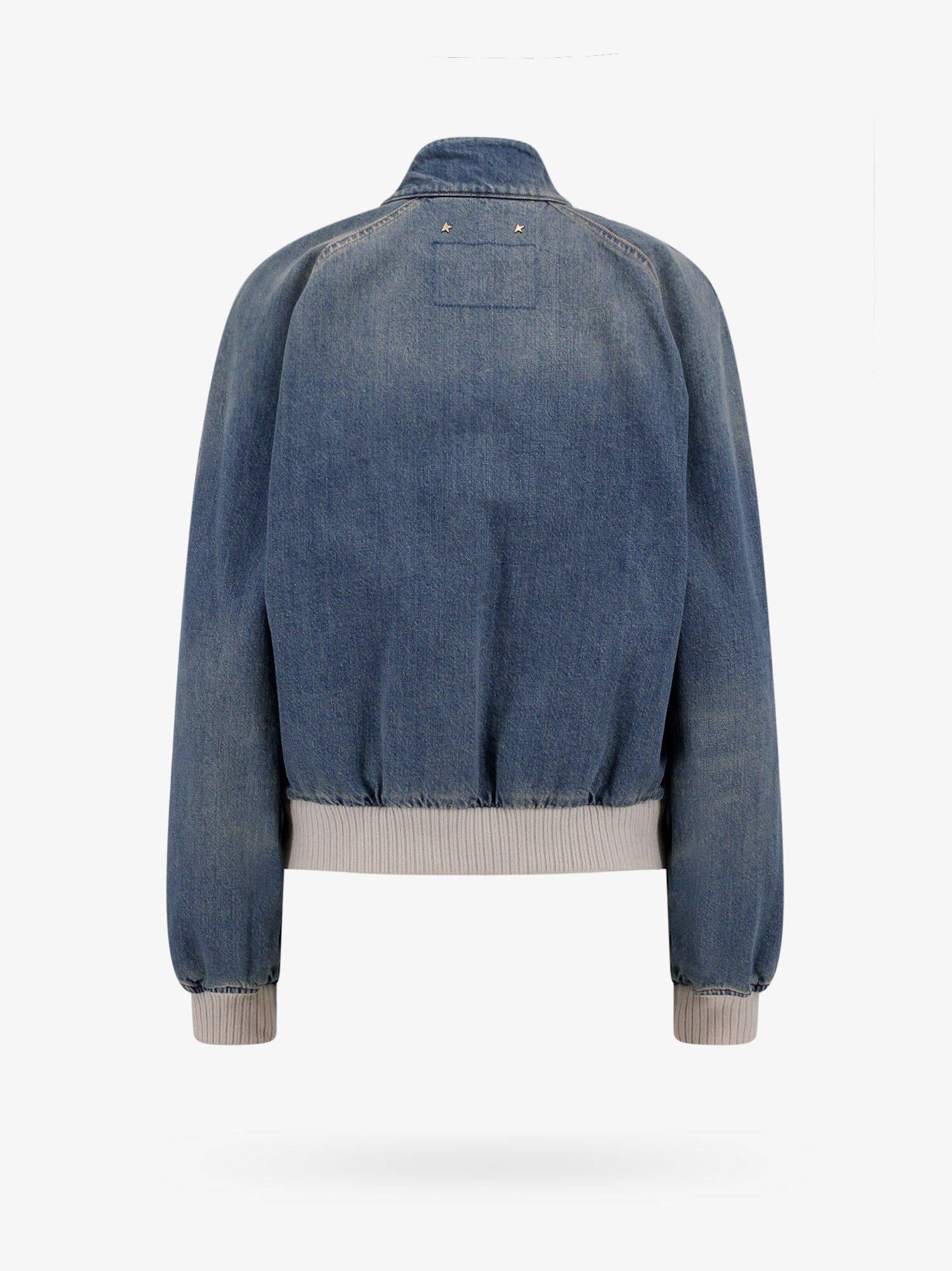 Golden Goose Deluxe Brand Ianira denim jacket with knitted ribbed profiles