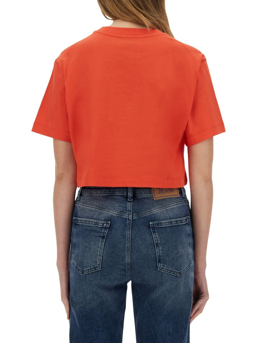 Moschino Jeans T-SHIRT COURT À IMPRIMÉ CRÈME GLACÉE
