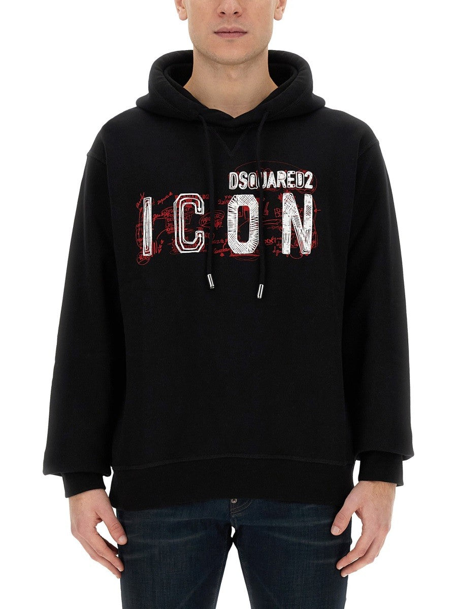 Dsquared2 "ICON" SCRIBBLE COOL FIT SWEATSHIRT