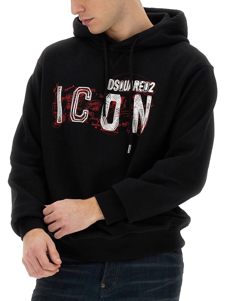 Dsquared2 "ICON" SCRIBBLE COOL FIT SWEATSHIRT
