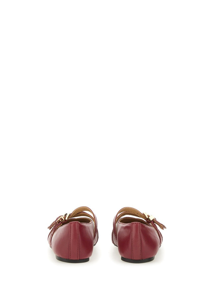 Michael By Michael Kors "INDY FLEX" LEATHER BALLERINA