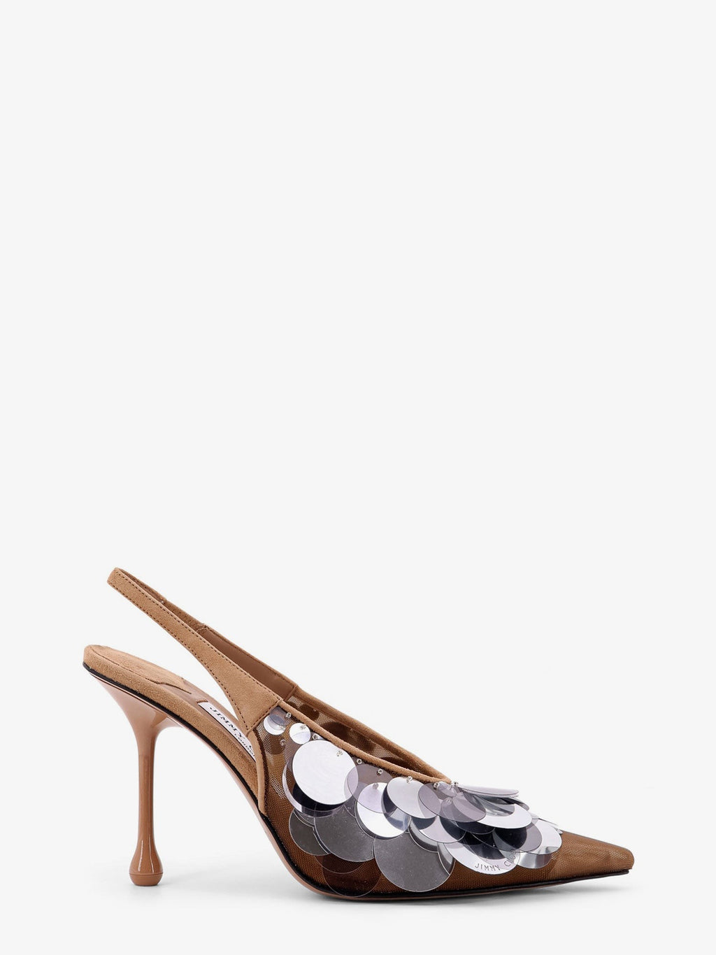 Jimmy Choo Isa 95 mesh and sequins slingback décolleté
