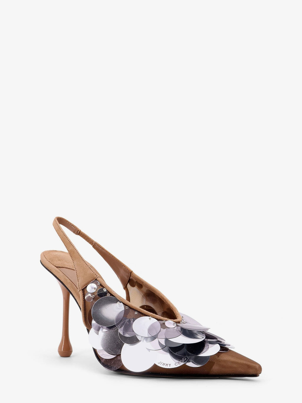 Jimmy Choo Isa 95 mesh and sequins slingback décolleté