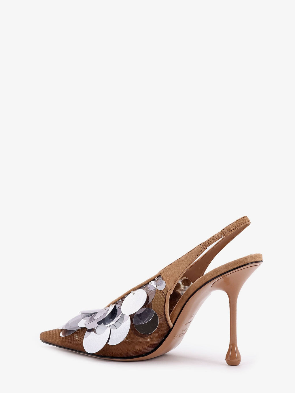 Jimmy Choo Isa 95 mesh and sequins slingback décolleté