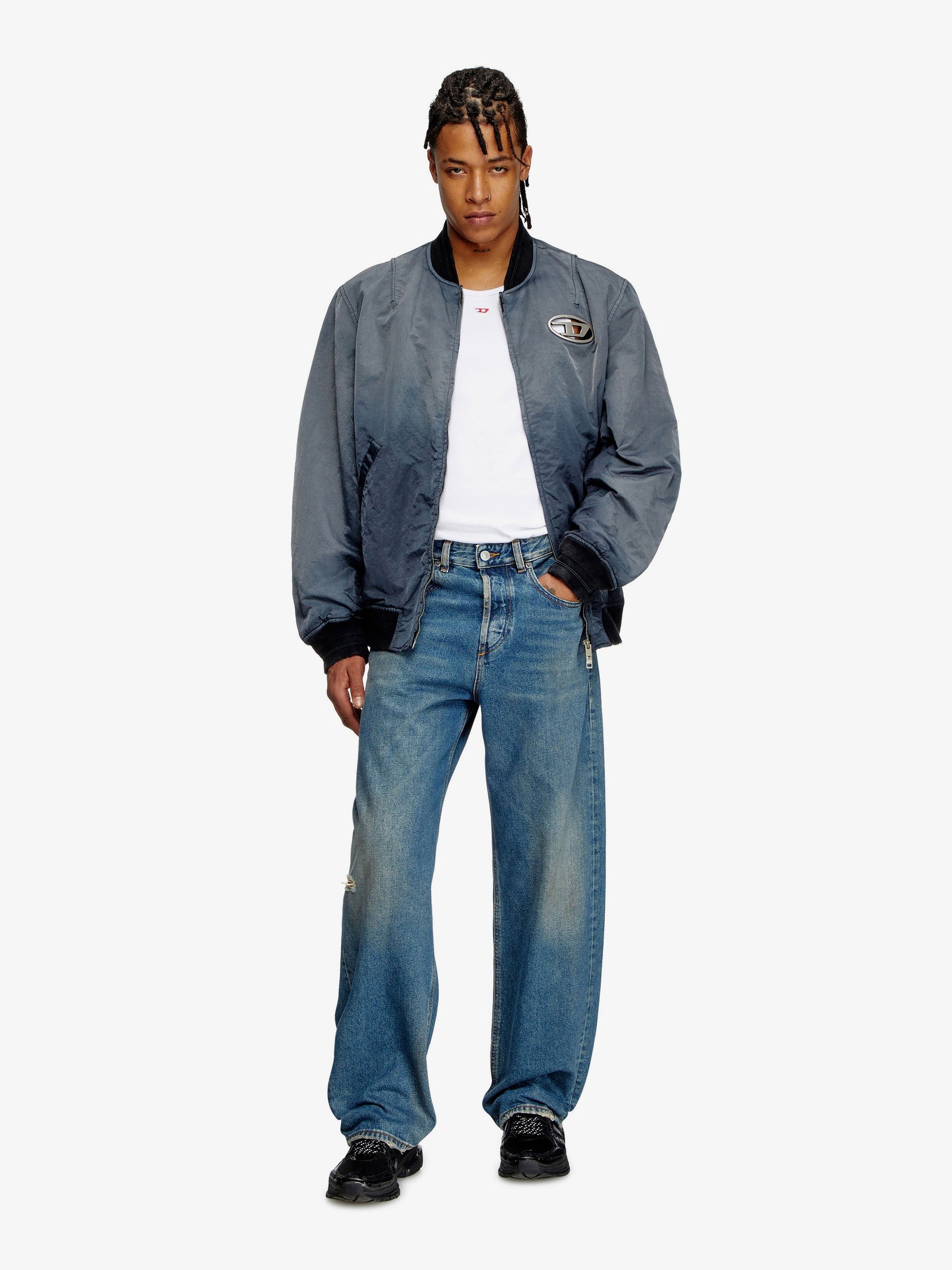 Diesel J-Kepes delavé nylon bomber jacket