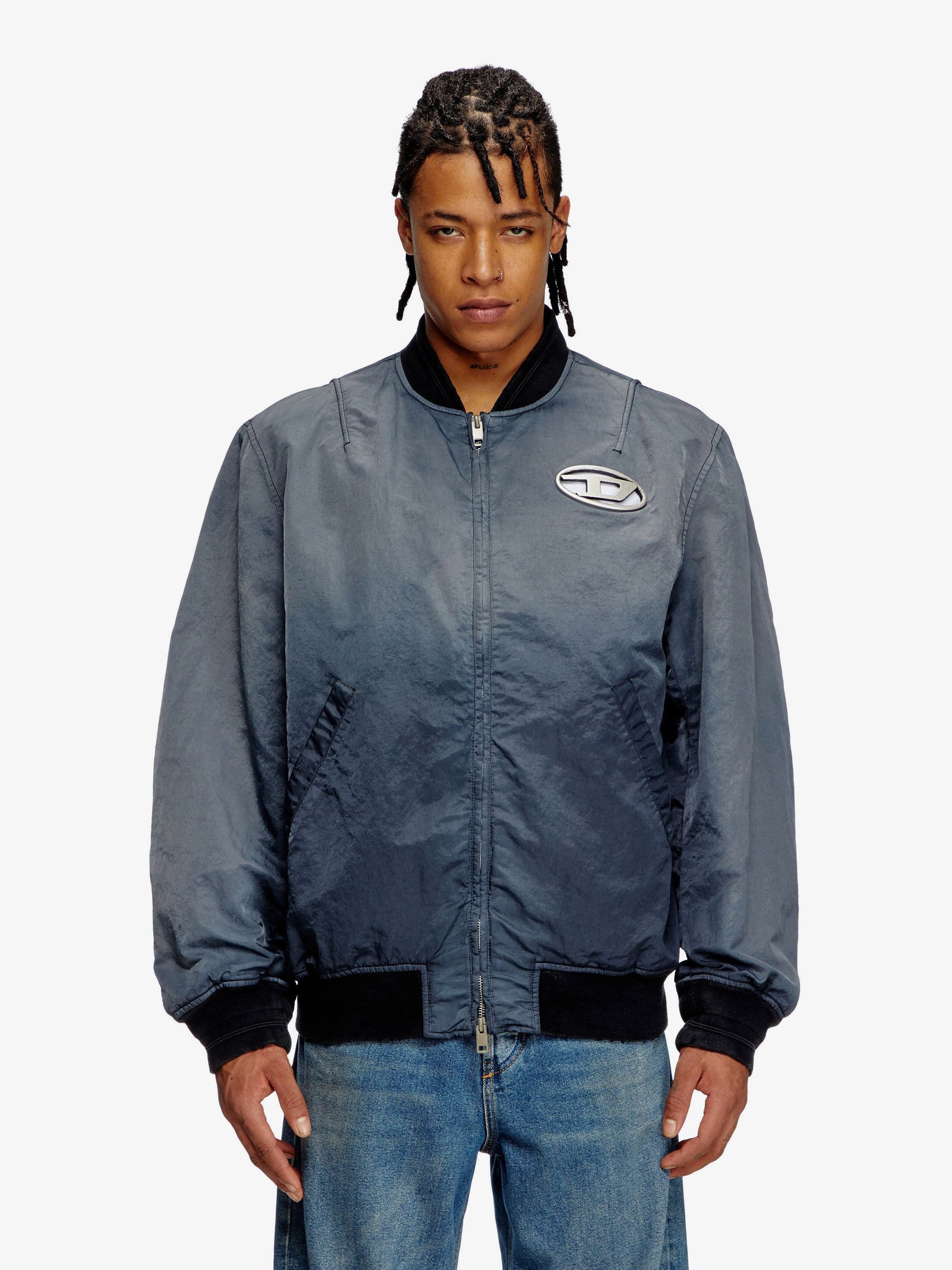 Diesel J-Kepes delavé nylon bomber jacket