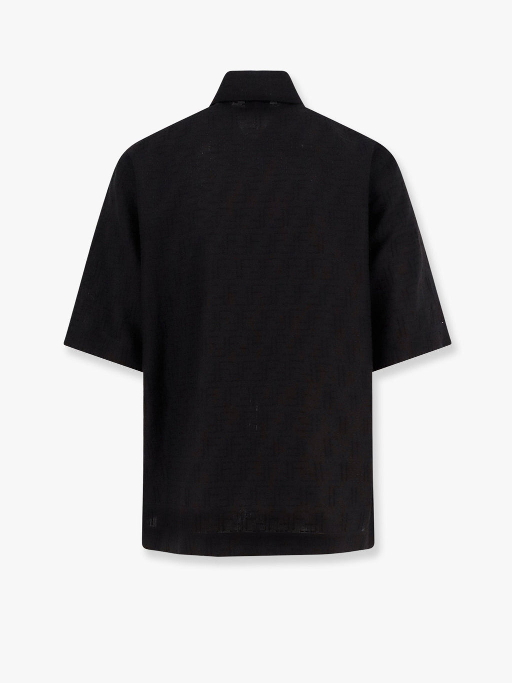 Fendi Jacquardskjorta i linne och bomull med allover FF-brodyr