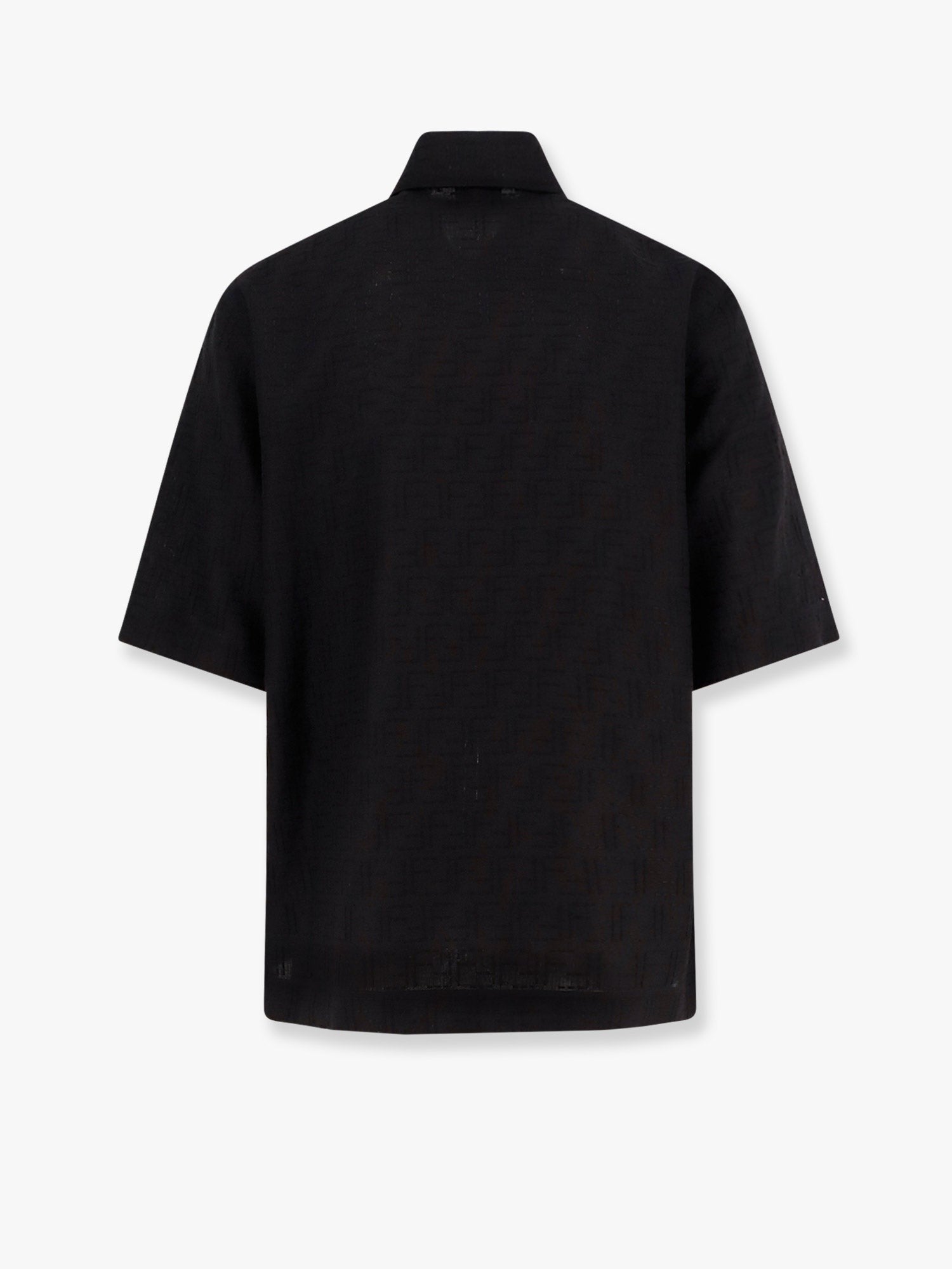 Fendi Jacquardskjorta i linne och bomull med allover FF-brodyr