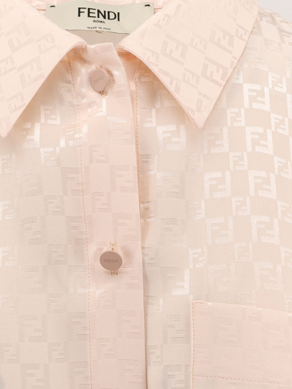 Fendi Jacquard silk shirt with ff chess motif