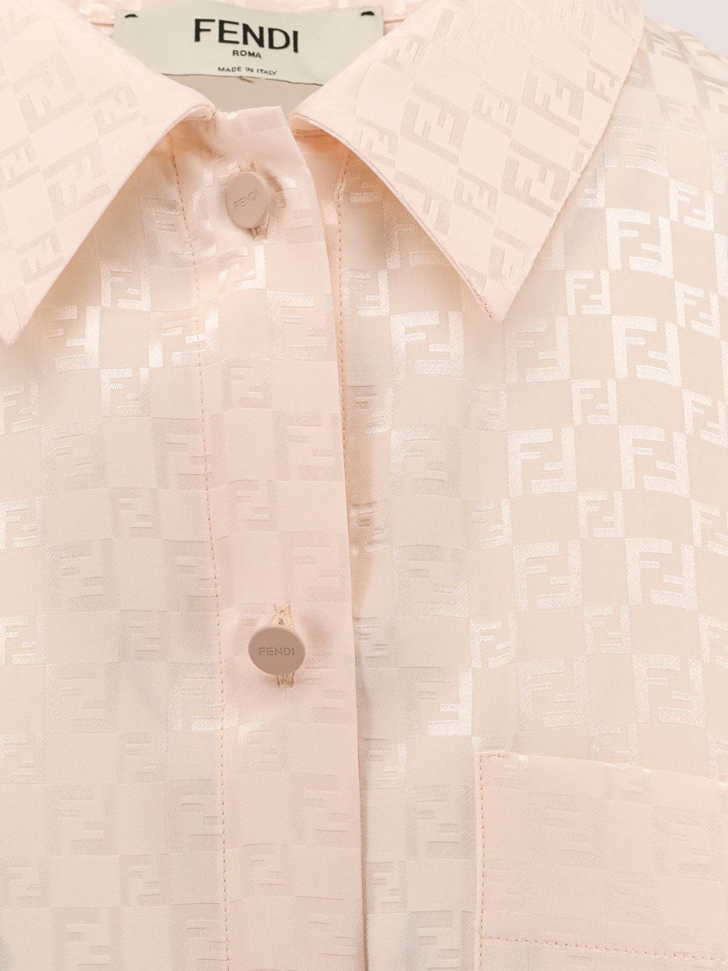 Fendi Jacquard silk shirt with ff chess motif