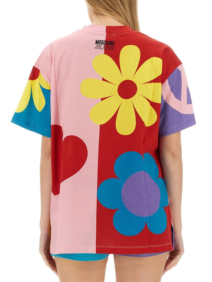Moschino Jeans T-SHIRT EN JERSEY À SYMBOLLES