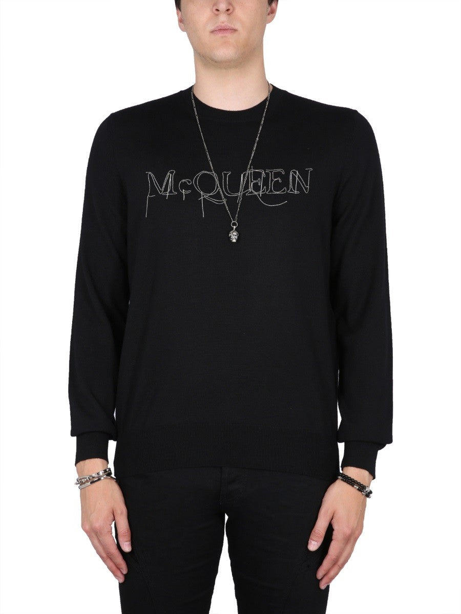 Alexander Mcqueen DŽEMPTERIS SU LOGOTIPO SIUVINĖJIMU