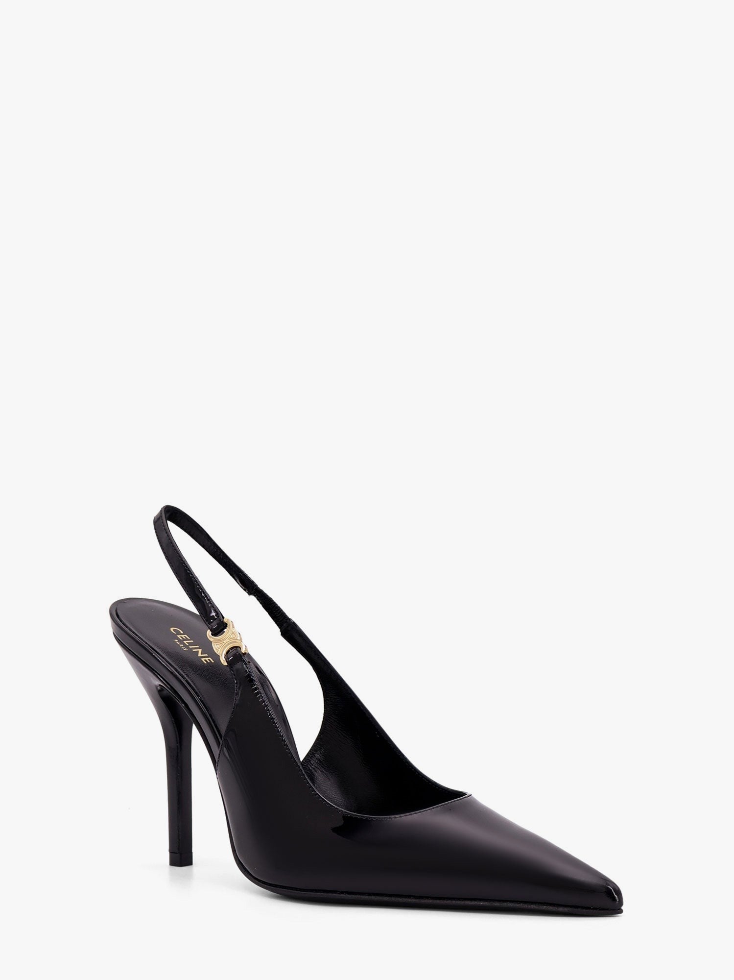 Celine Judy lakované kožené boty s otevřenou patou