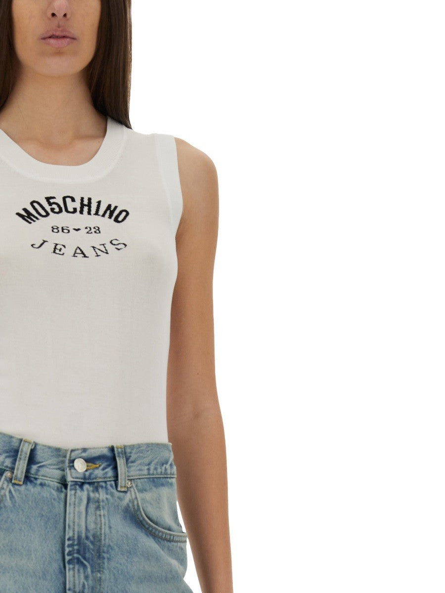 Moschino Jeans インレイロゴ入りニットトップ