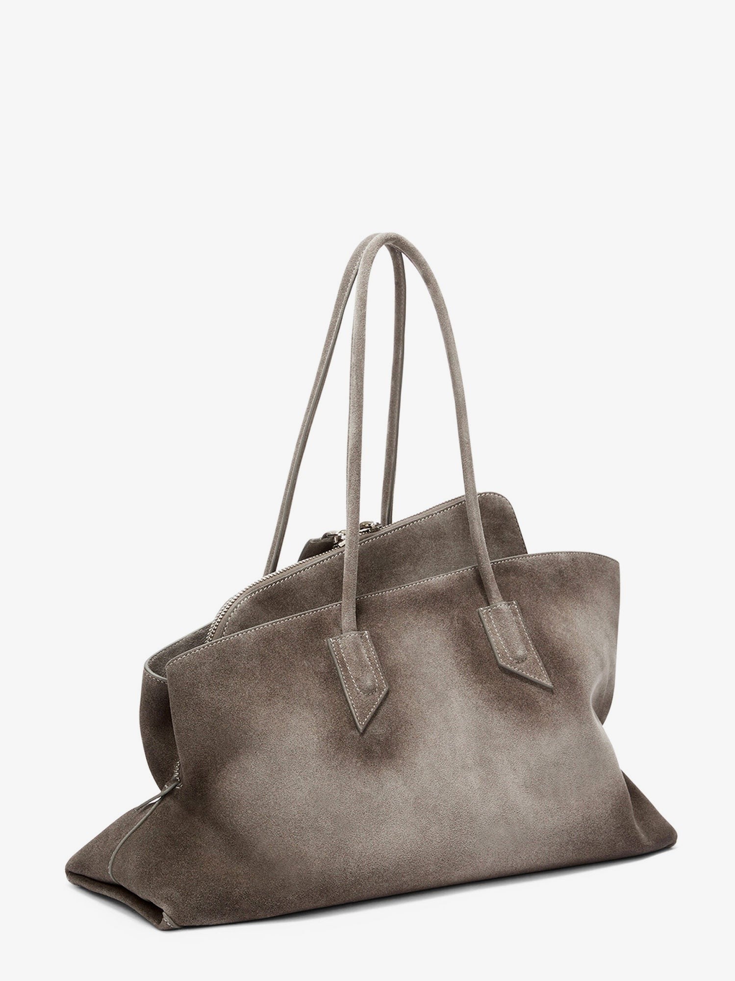 The Attico La Passeggiata Medium suede shoulder bag