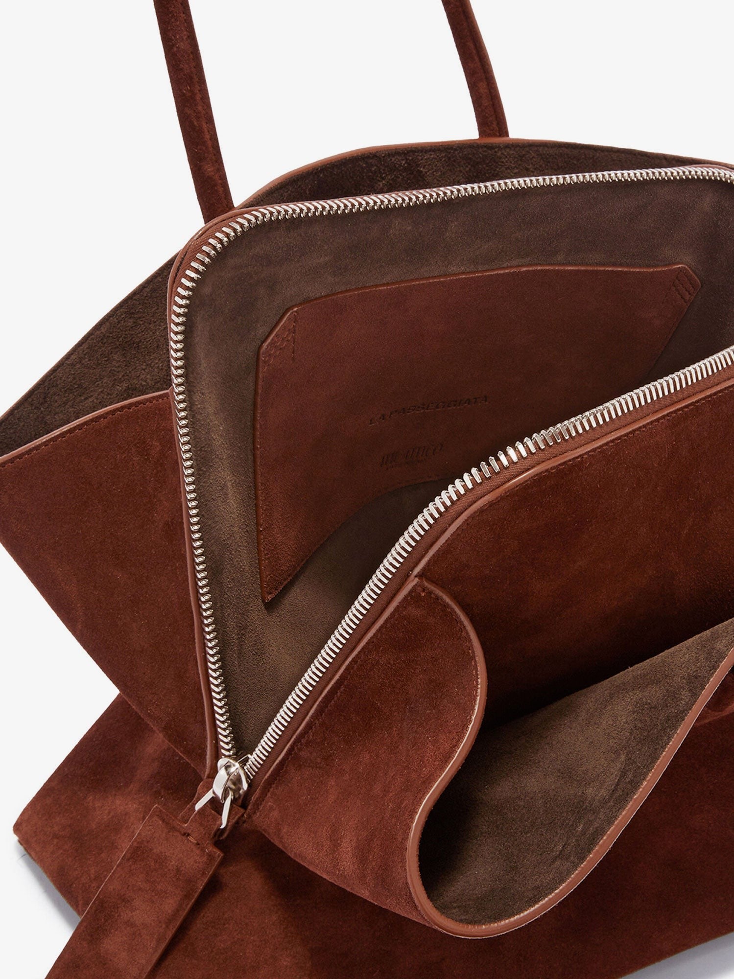 The Attico La Passeggiata Medium suede shoulder bag