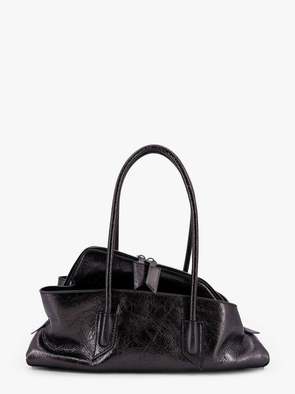 The Attico La Passeggiata Small laminated leather shoulder bag