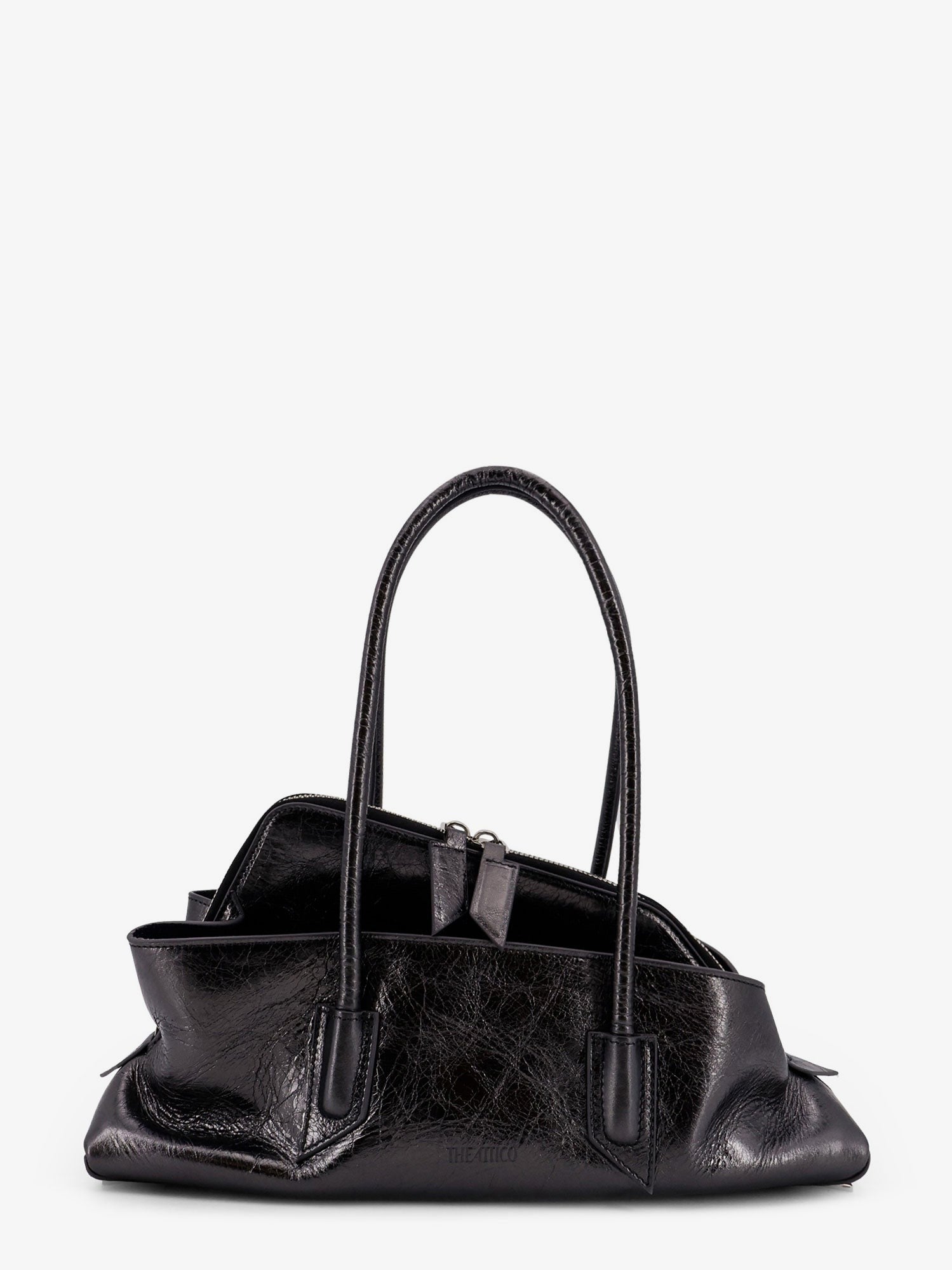 The Attico La Passeggiata Small laminated leather shoulder bag