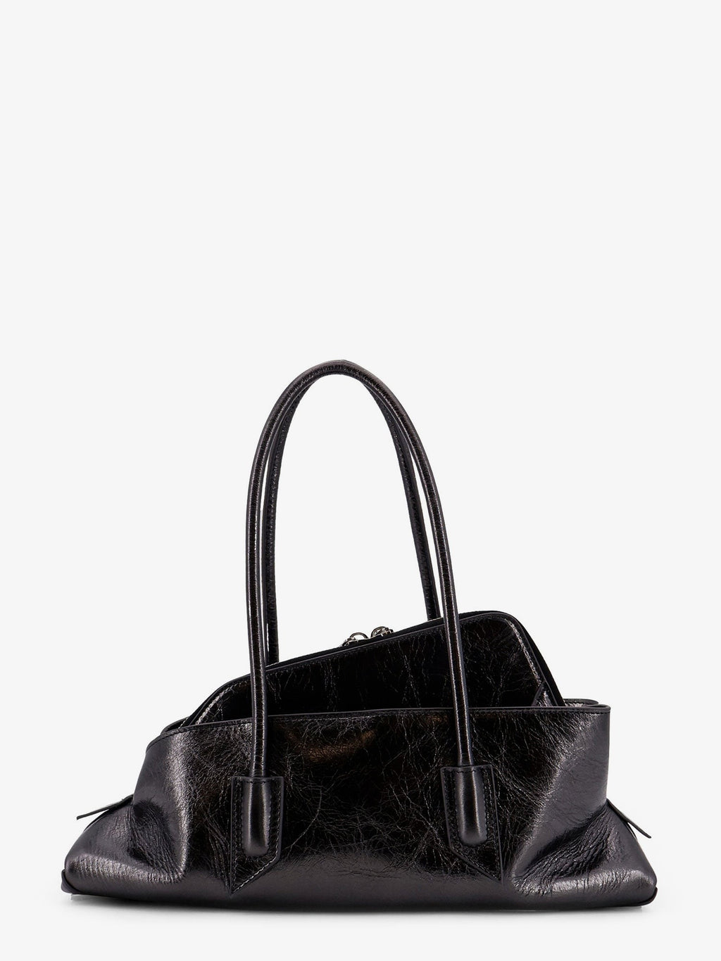 The Attico La Passeggiata Small laminated leather shoulder bag