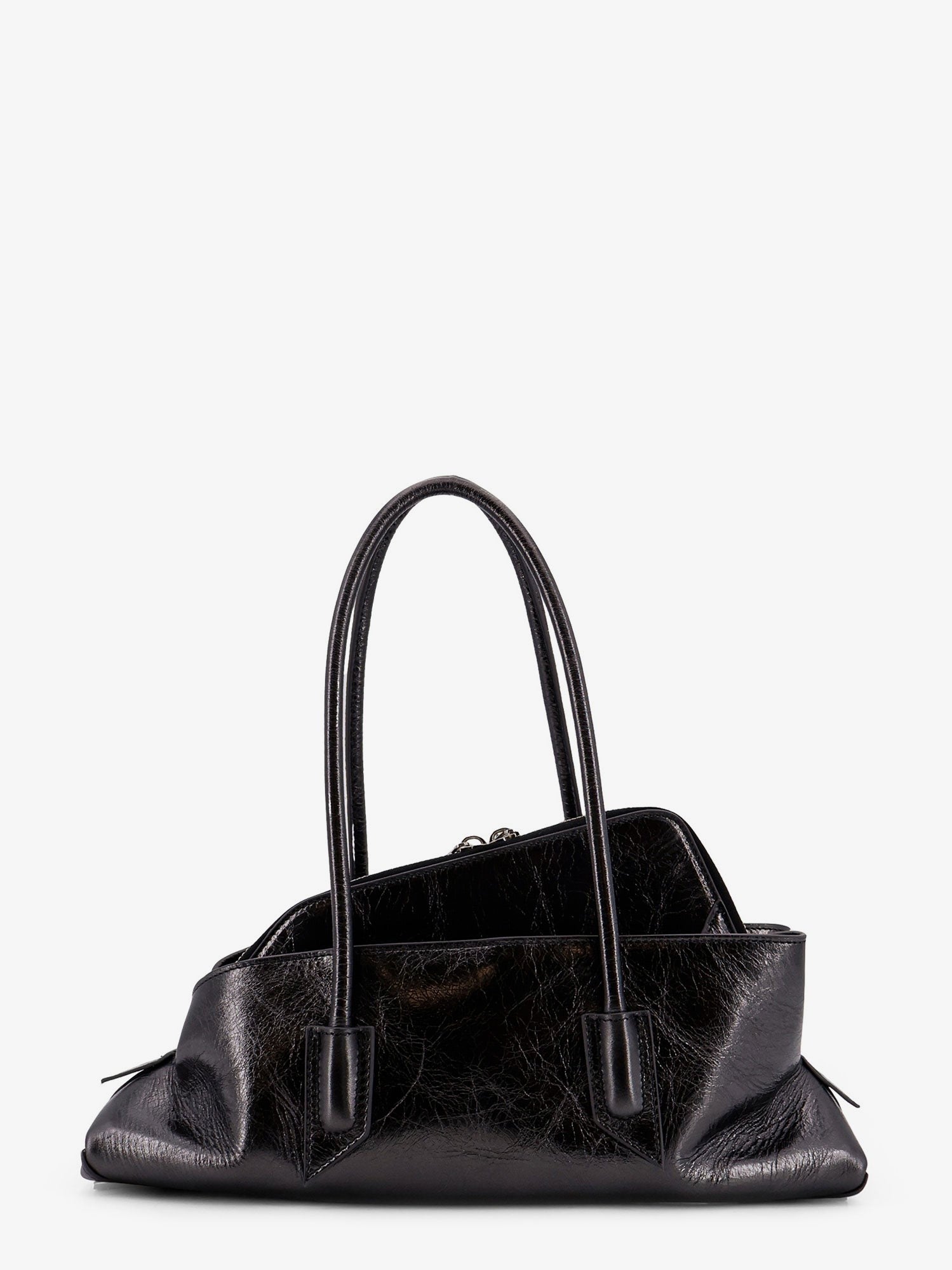 The Attico La Passeggiata Small laminated leather shoulder bag