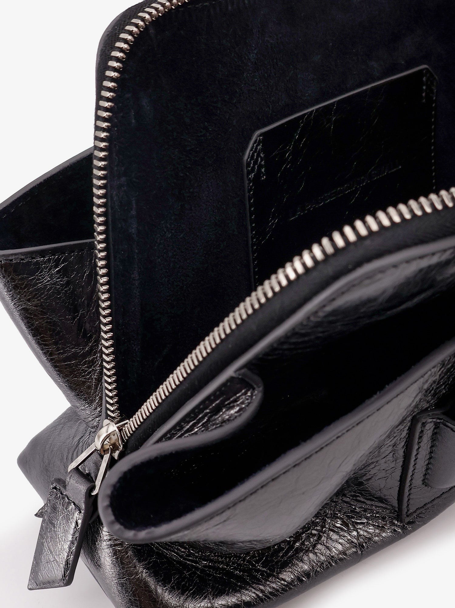 The Attico La Passeggiata Small laminated leather shoulder bag