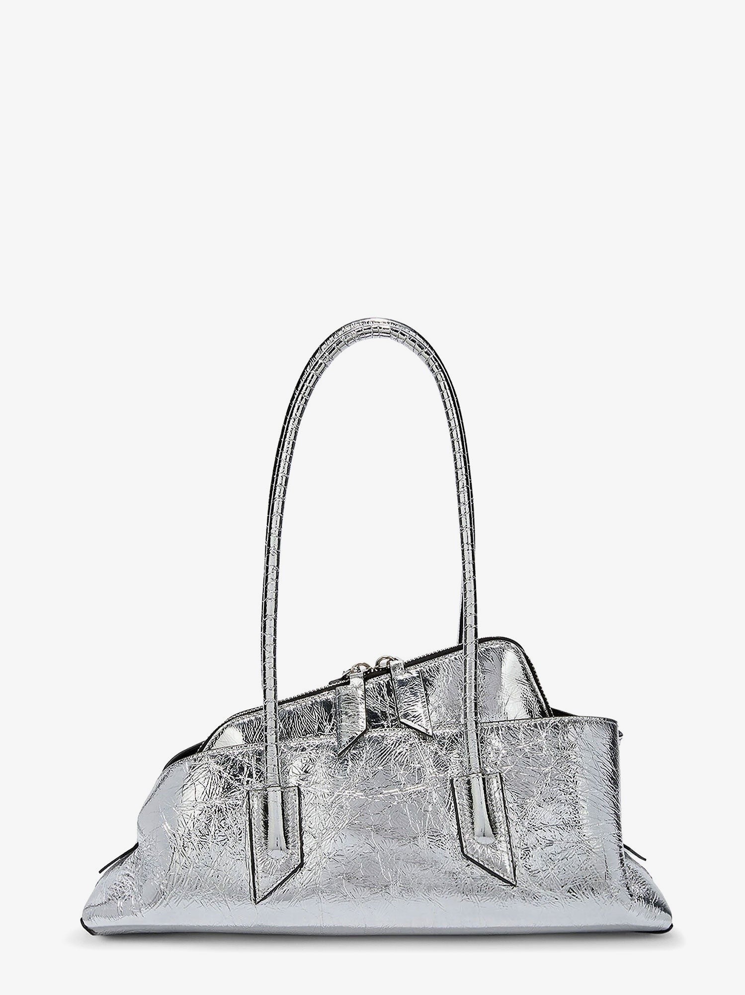 The Attico La Passeggiata Small laminated leather shoulder bag