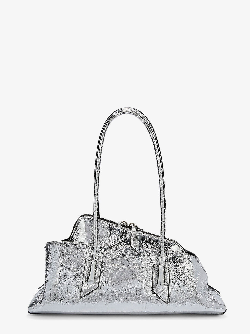 The Attico La Passeggiata Small laminated leather shoulder bag