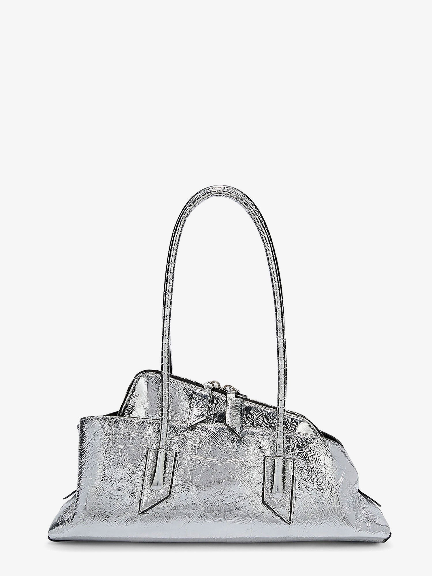 The Attico La Passeggiata Small laminated leather shoulder bag