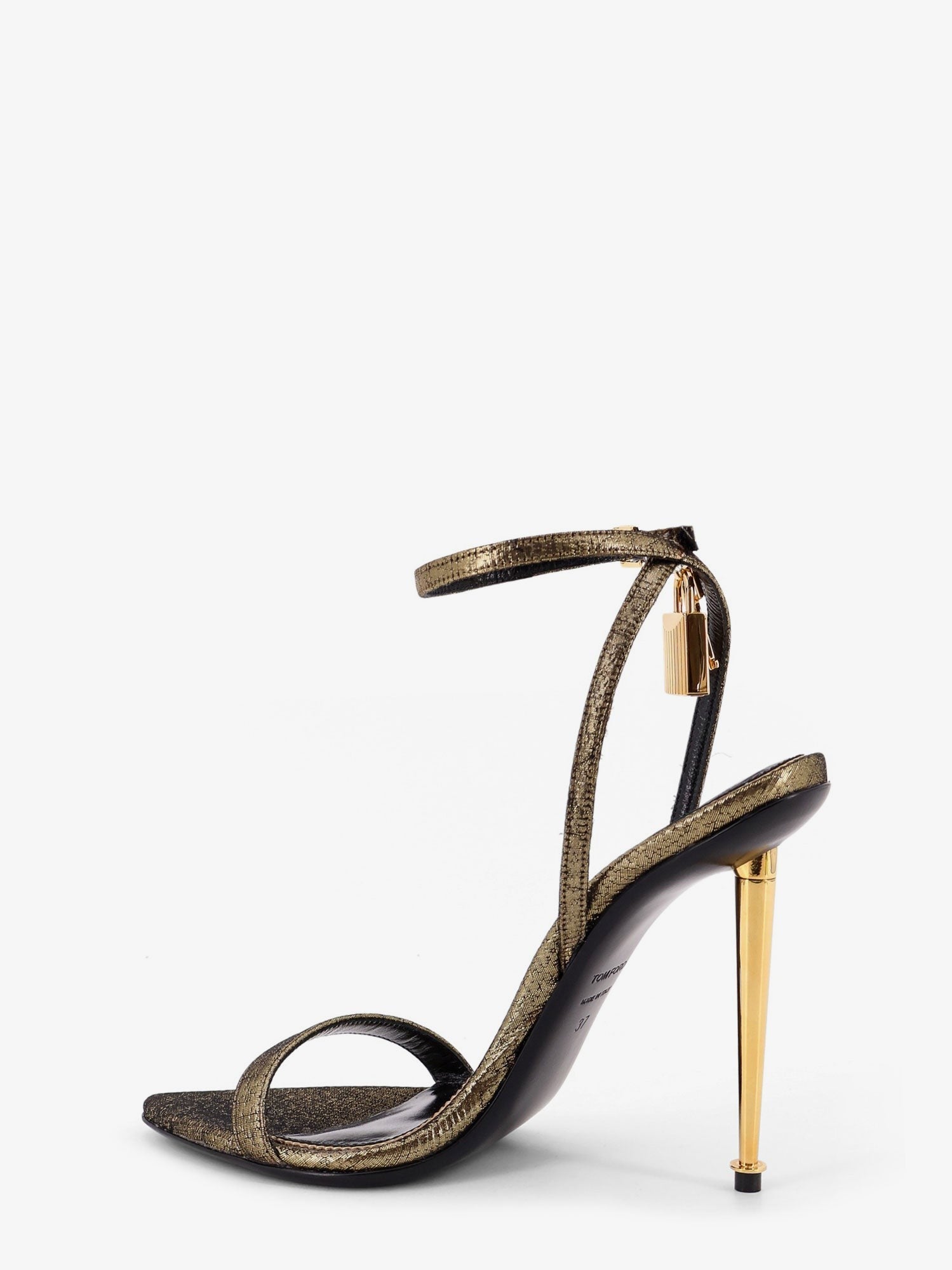 Tom Ford Laminated leather sandals with logoed padlock
