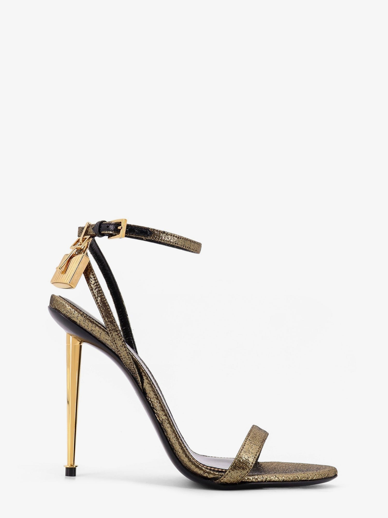 Tom Ford Laminated leather sandals with logoed padlock