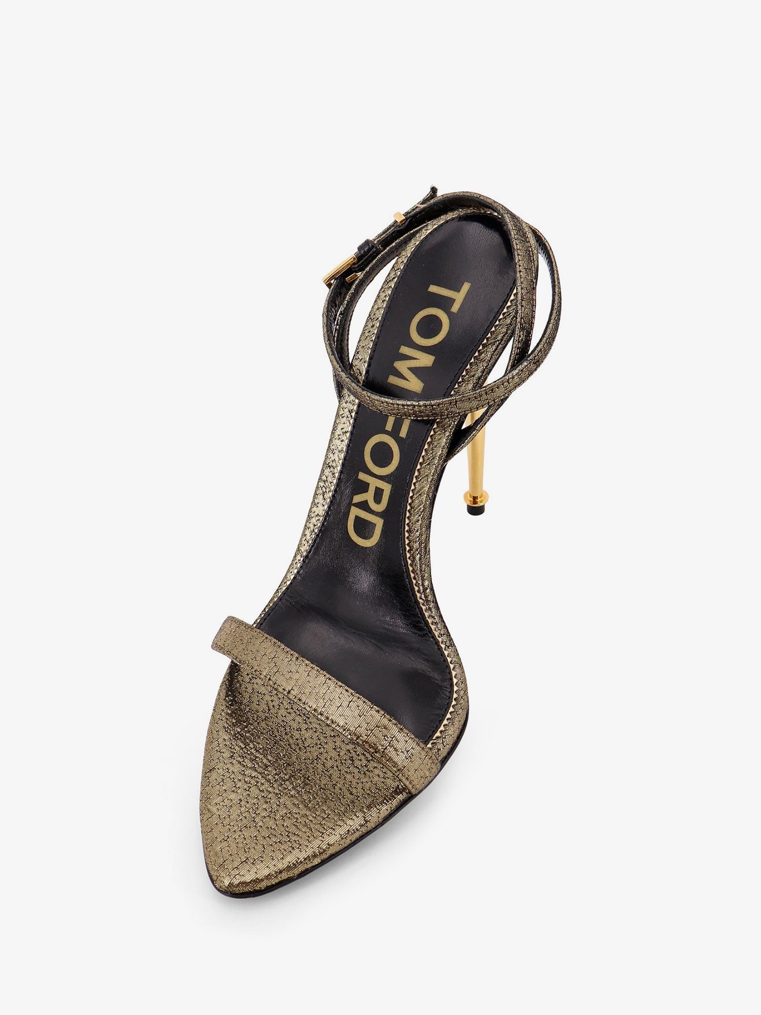 Tom Ford Laminated leather sandals with logoed padlock