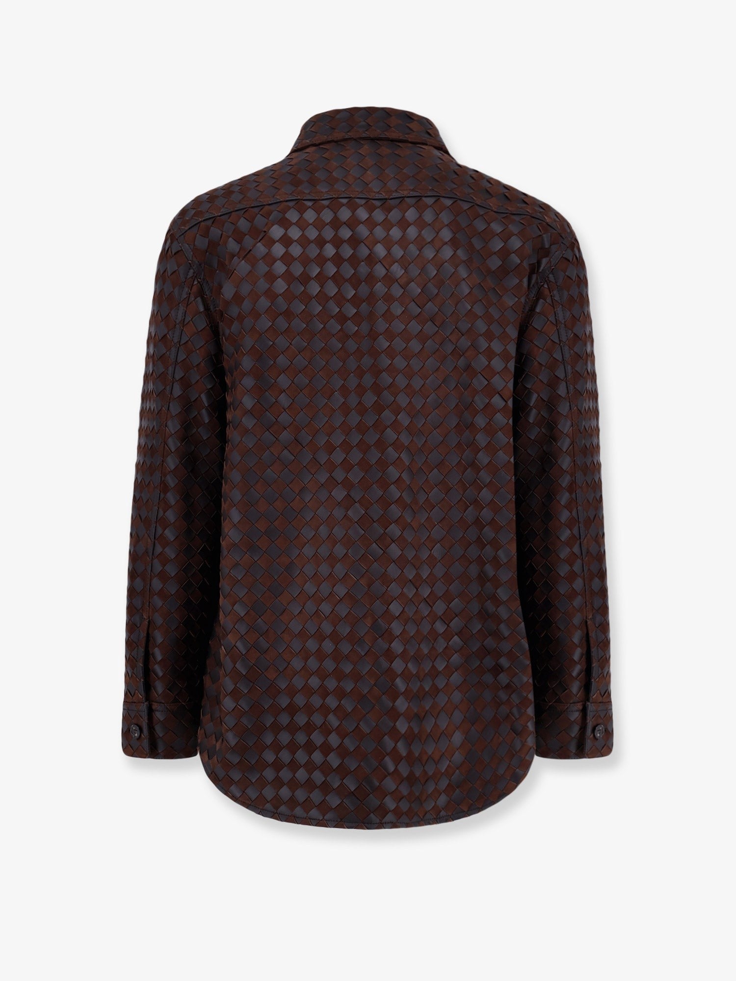Bottega Veneta Leather and suede shirt/jacket with Intrecciato motif