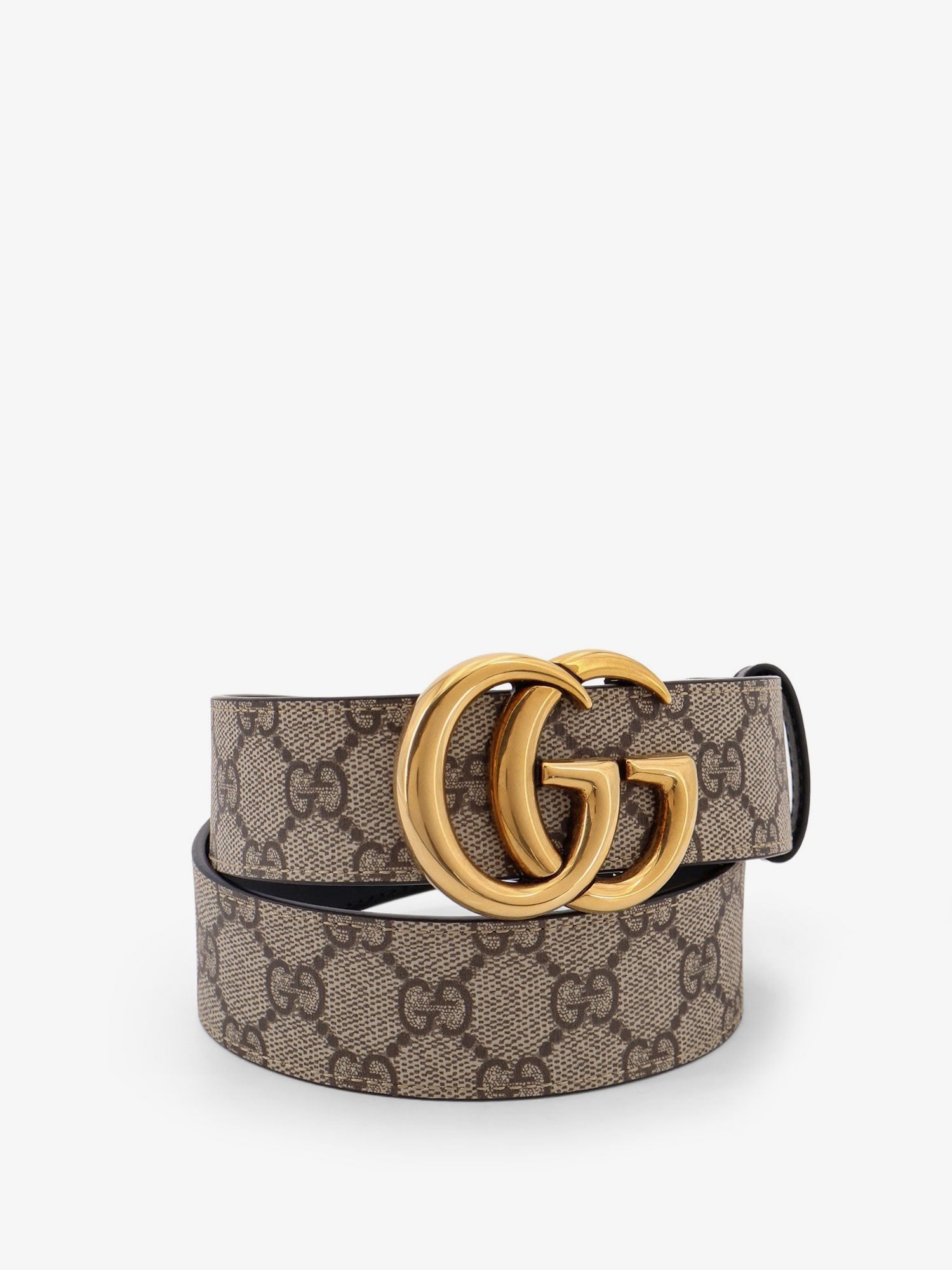 Gucci Leather and Supreme GG fabric reversible belt