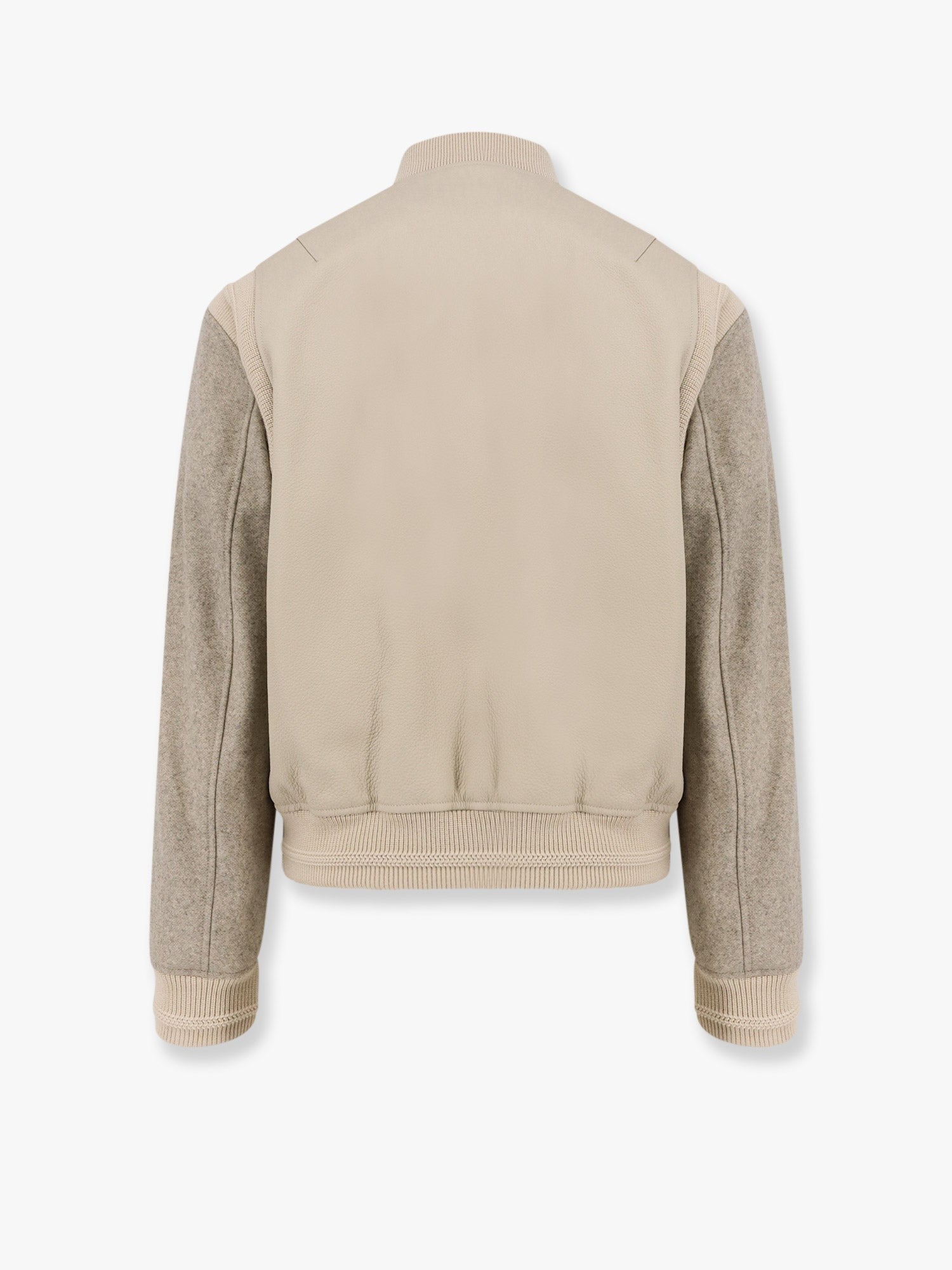 Dior レザー＆ウールジャケット CD iconロゴ付き