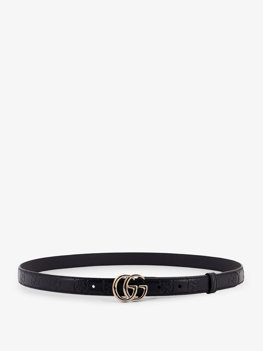Ceinture en cuir Gucci avec logo GG intégral