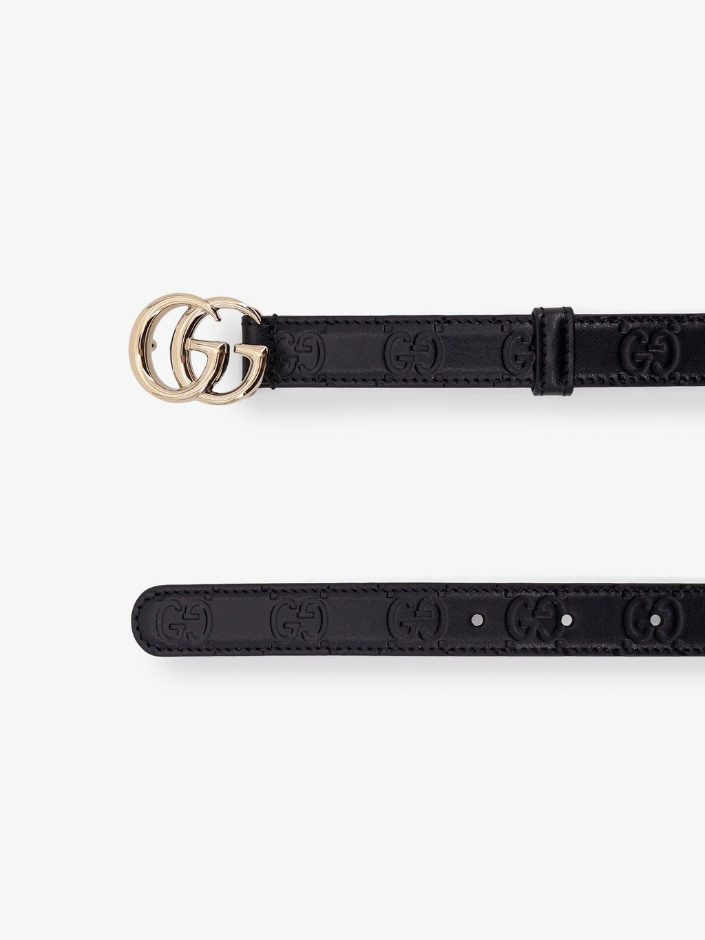 Ceinture en cuir Gucci avec logo GG intégral